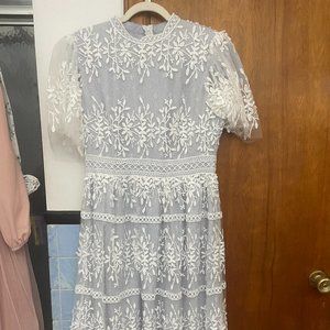 Ivy City Co - Sicily Dress in Frost Blue with Flutter Sleeves